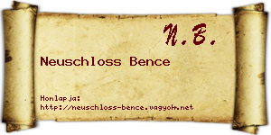 Neuschloss Bence névjegykártya